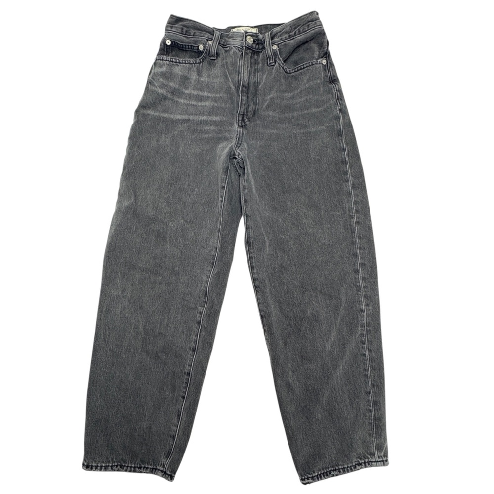 MADEWELL pants black 100% cotton denim barrel leg Balloon high waist HOL 2021